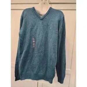 NEW NWT IZOD Essentials Men's Large VNeck Cotton Blend Pullover Sweater